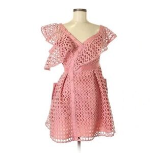 Self-Portrait Pink Lace Detail Dress